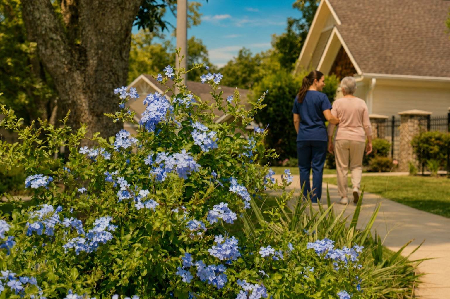 Garden walking path at The Orchard at Stone Creek